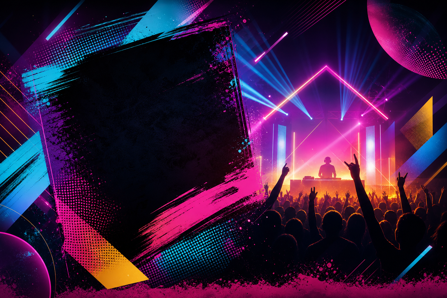 AI generated party flyer guide visual