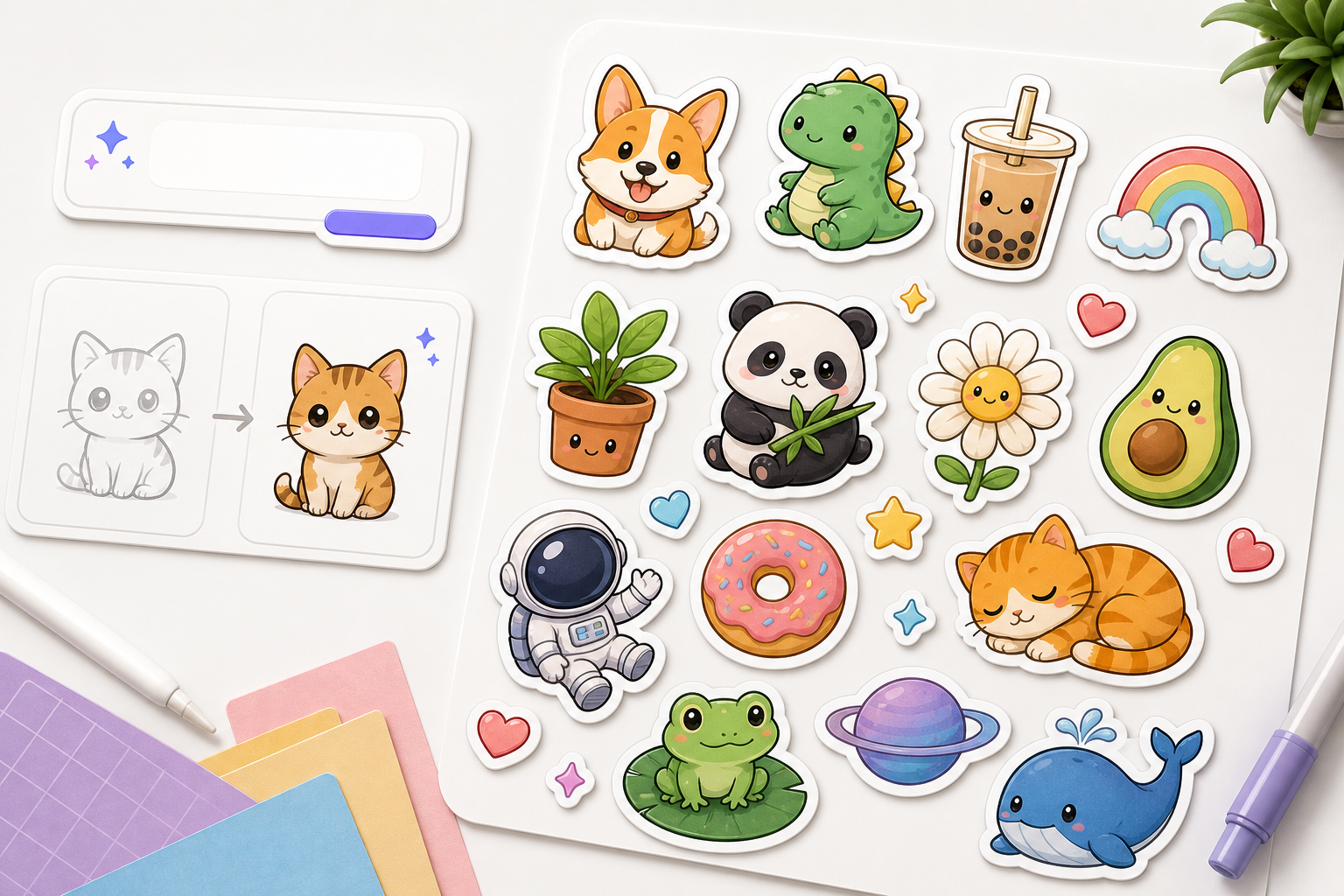 AI generated sticker guide visual
