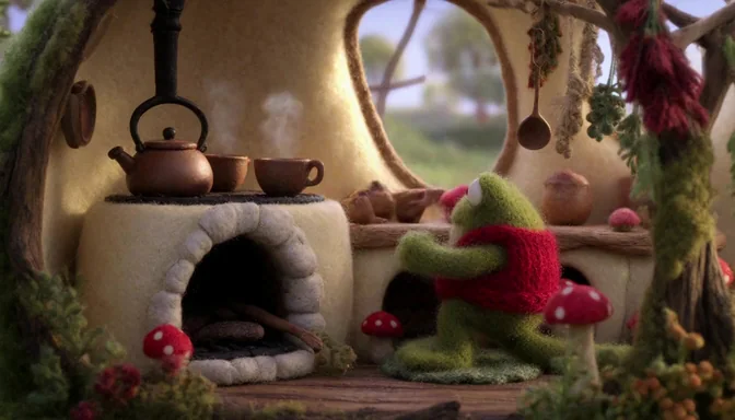 Vorlage: Felt Frog Tea Time
