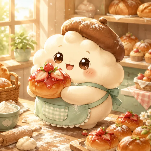 Plantilla Chibi Bakery Mascot