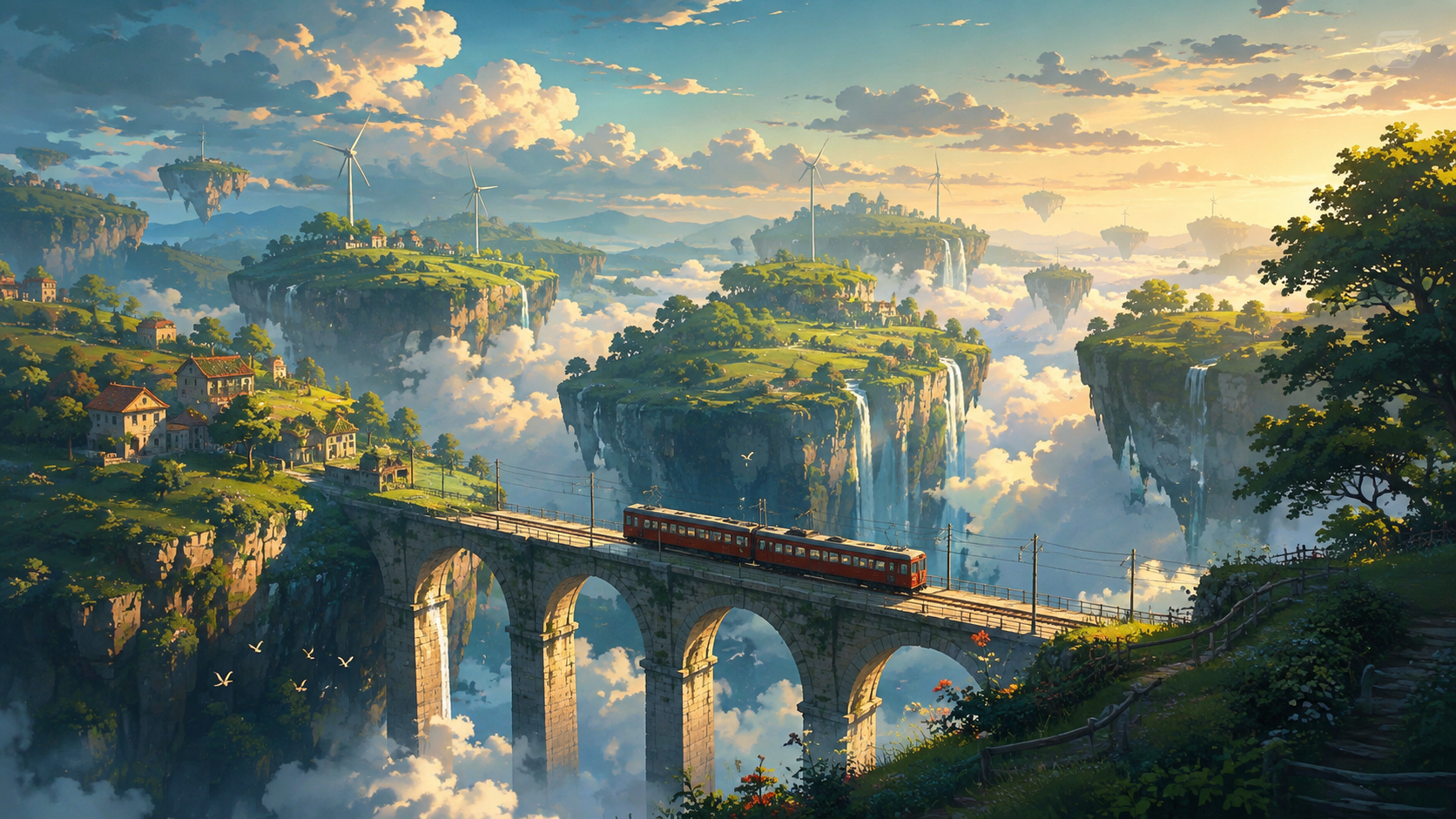 Floating Valley Train vorlage: anime