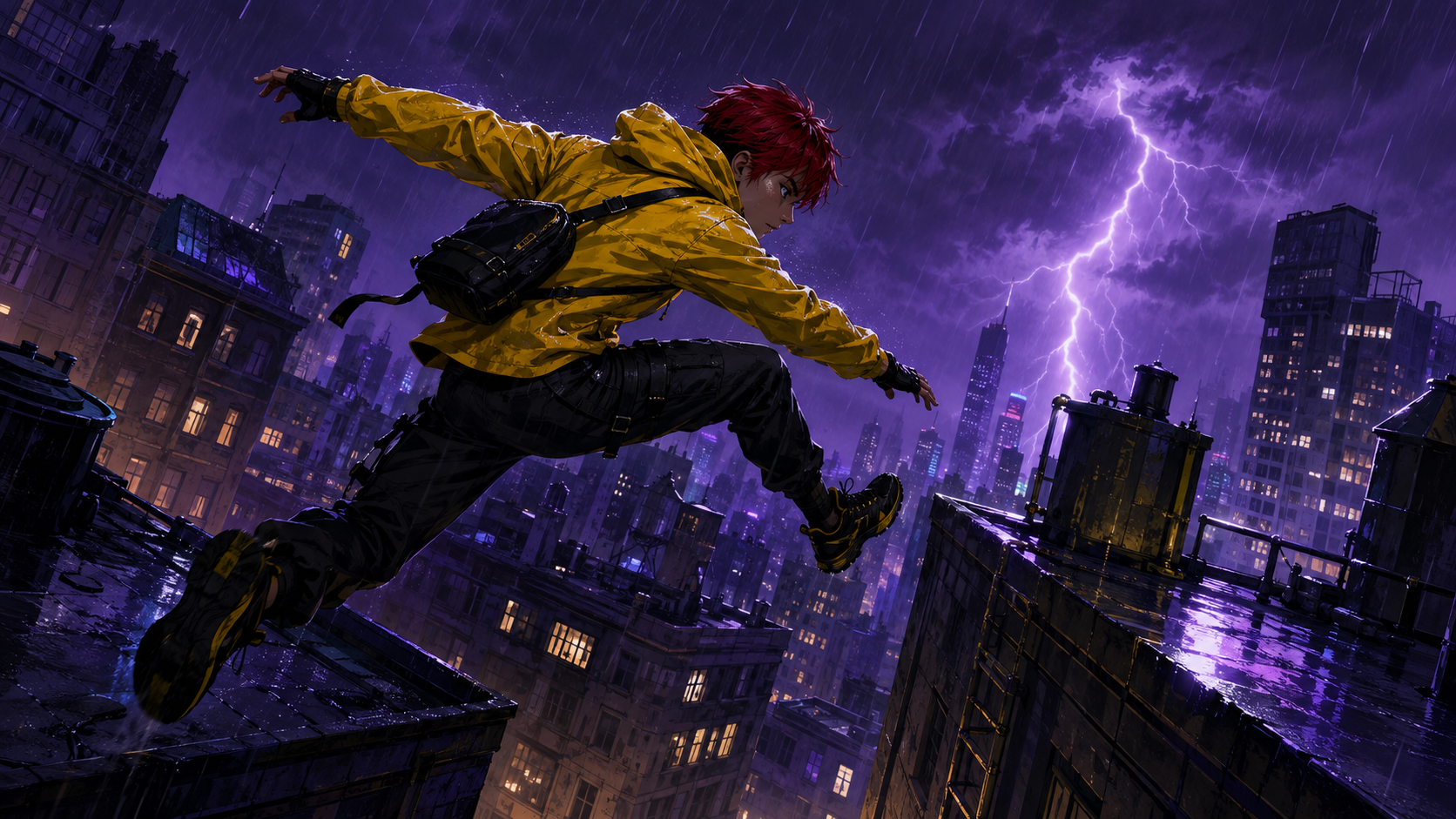 Rainy Rooftop Runner vorlage: anime