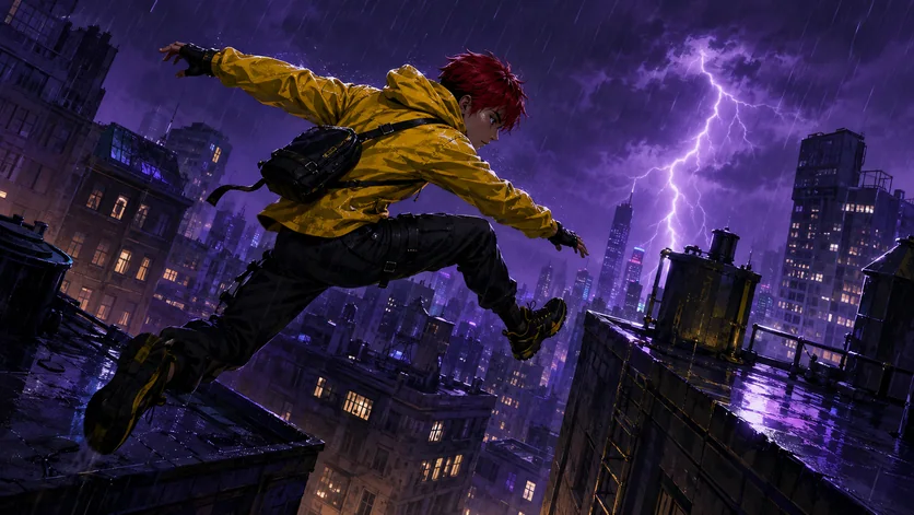 Plantilla Rainy Rooftop Runner