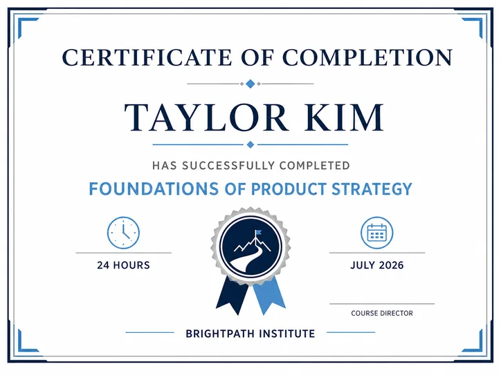 Professional Course Completion Certificate template