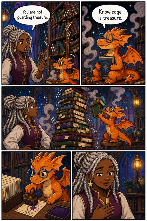 Dragon Library Fantasy Page template