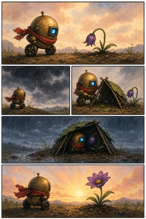 Garden Robot Wordless Comic template