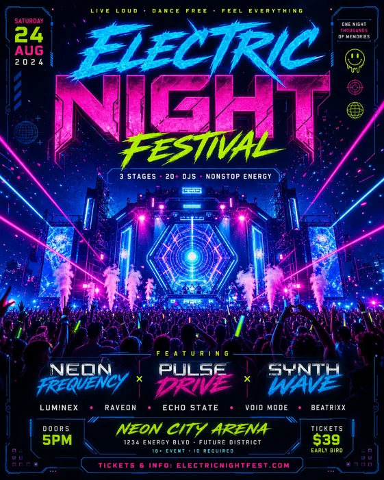 Dance party flyer example