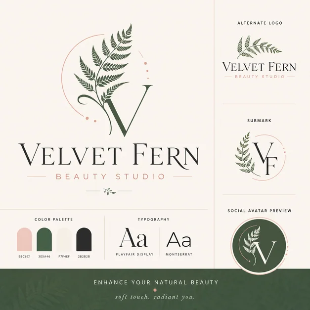 Beauty Studio Logo System template
