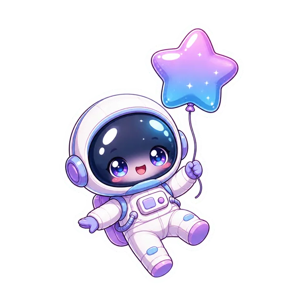 Chibi Astronaut Sticker template