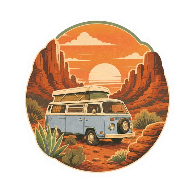 Vintage Travel Sticker template