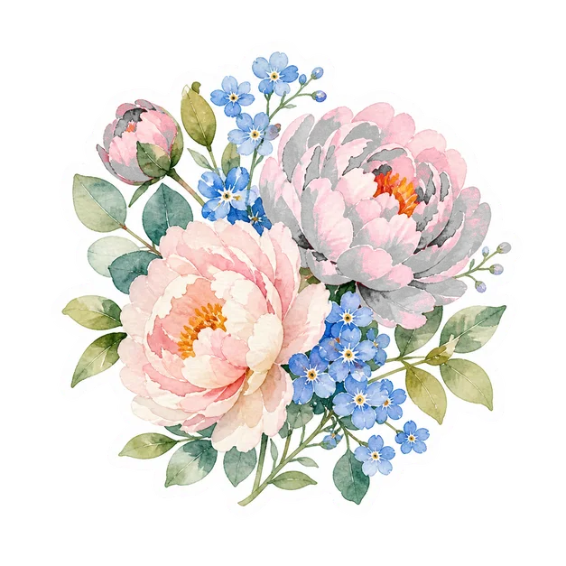 Watercolor Floral Sticker template