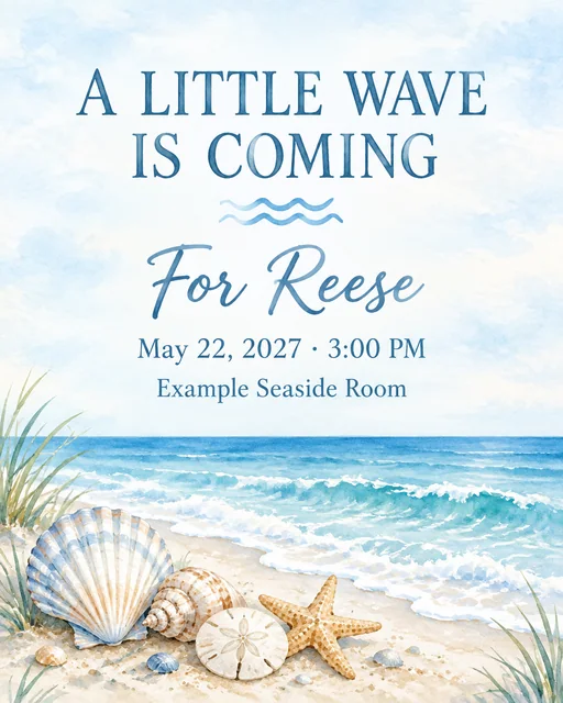 Coastal Baby: Baby Shower Invitations example