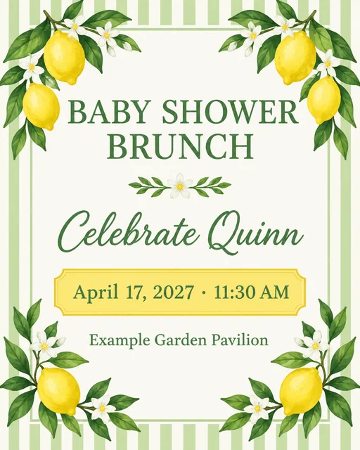 Garden Brunch: Baby Shower Invitations example