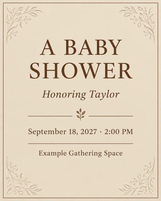 Neutral Minimal: Baby Shower Invitations example