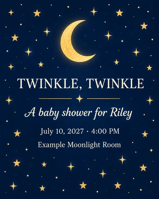 Twinkle Little Star baby shower invitation
