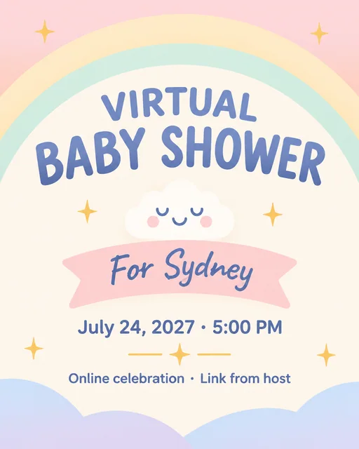 Virtual Celebration: Baby Shower Invitations example