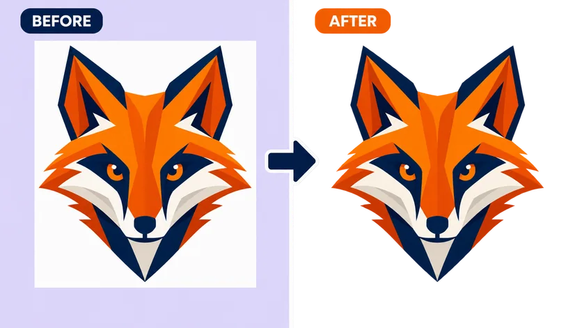 Logo Background Remover: AI-generated before and after background editing example