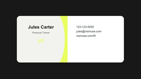 Fitness Trainer Business Card