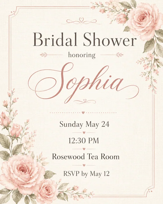 Bridal Shower Invite template