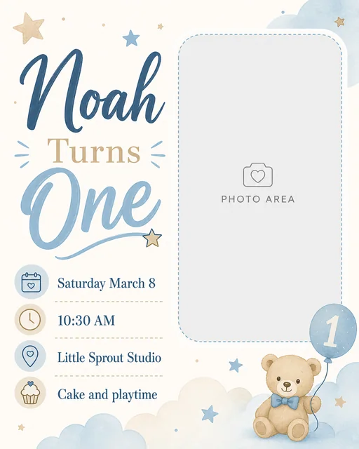 Photo Birthday Invite template