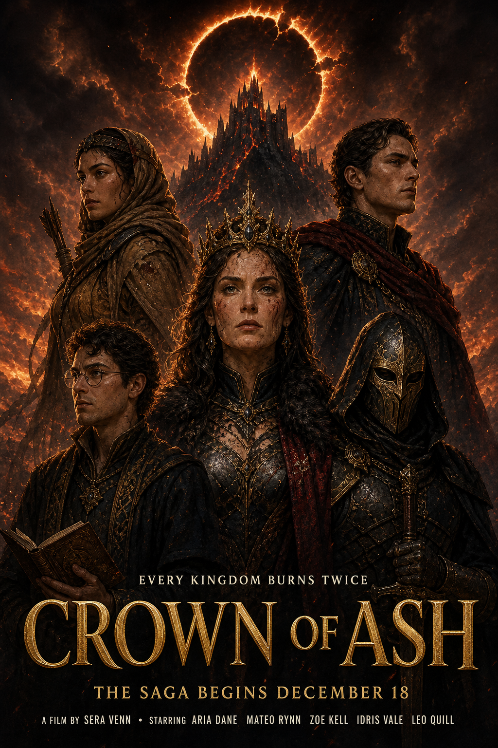 Crown of Ash movie poster template