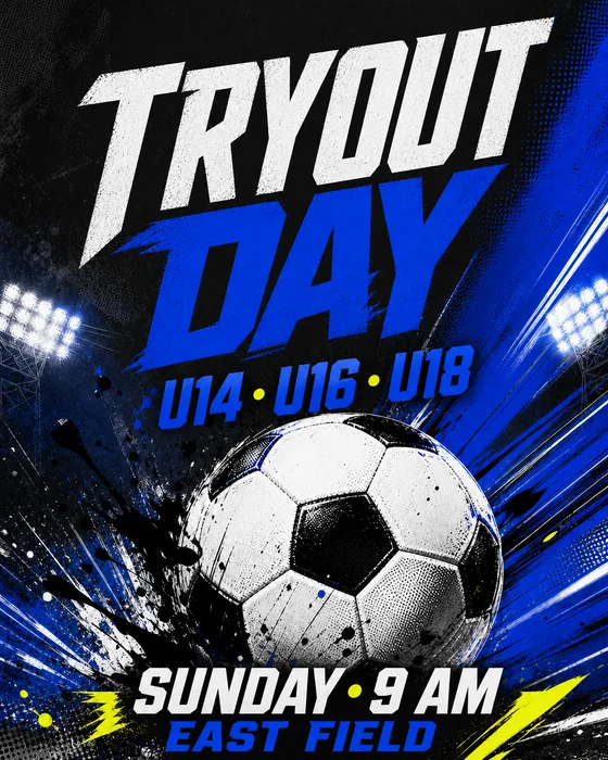 Soccer Tryouts template