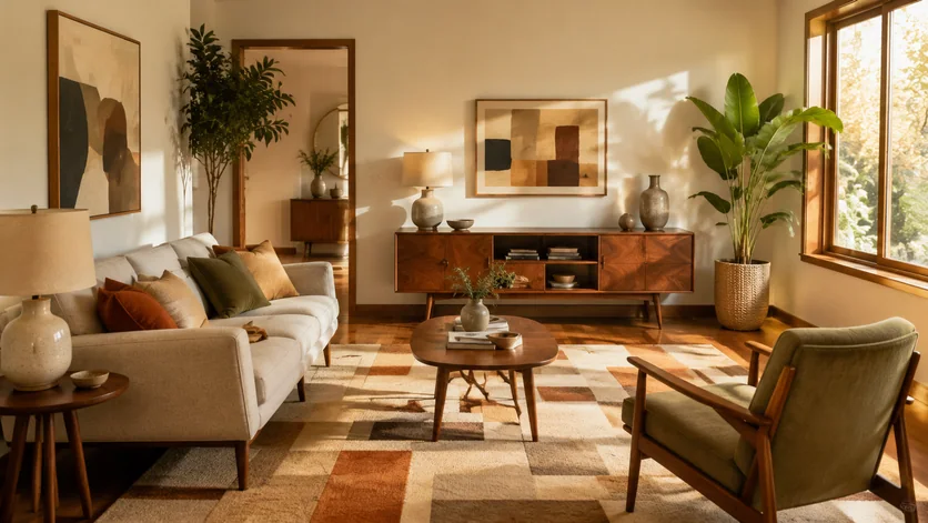 Mid-century Living Room template