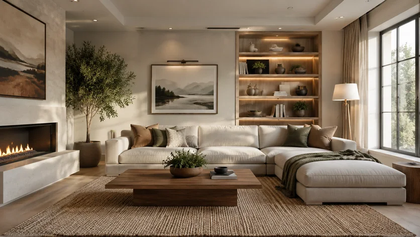Modern Neutral Living Room template