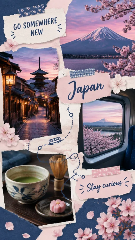 Japan Travel Dreams vision board