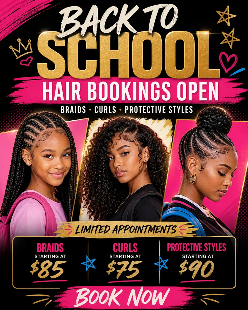 Back-to-School Hair Bookings Flyer 템플릿