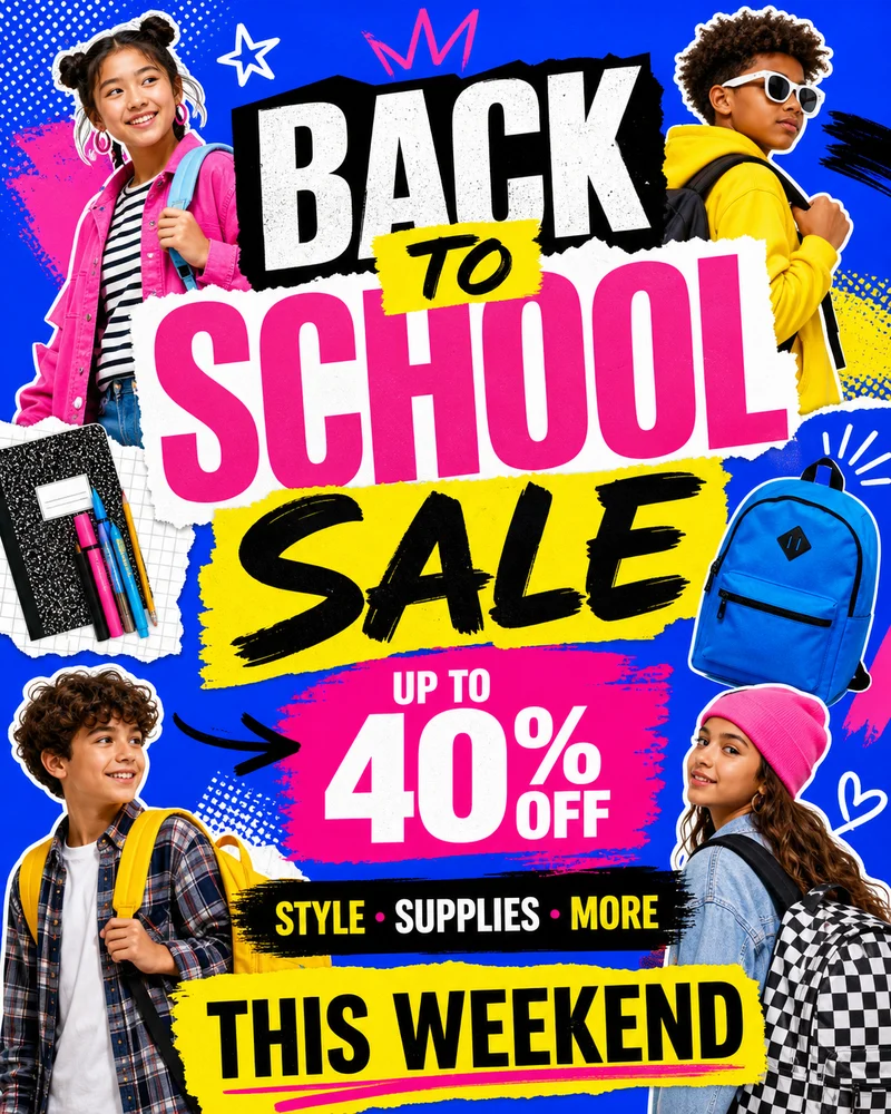 Back-to-School Sale Flyer 템플릿