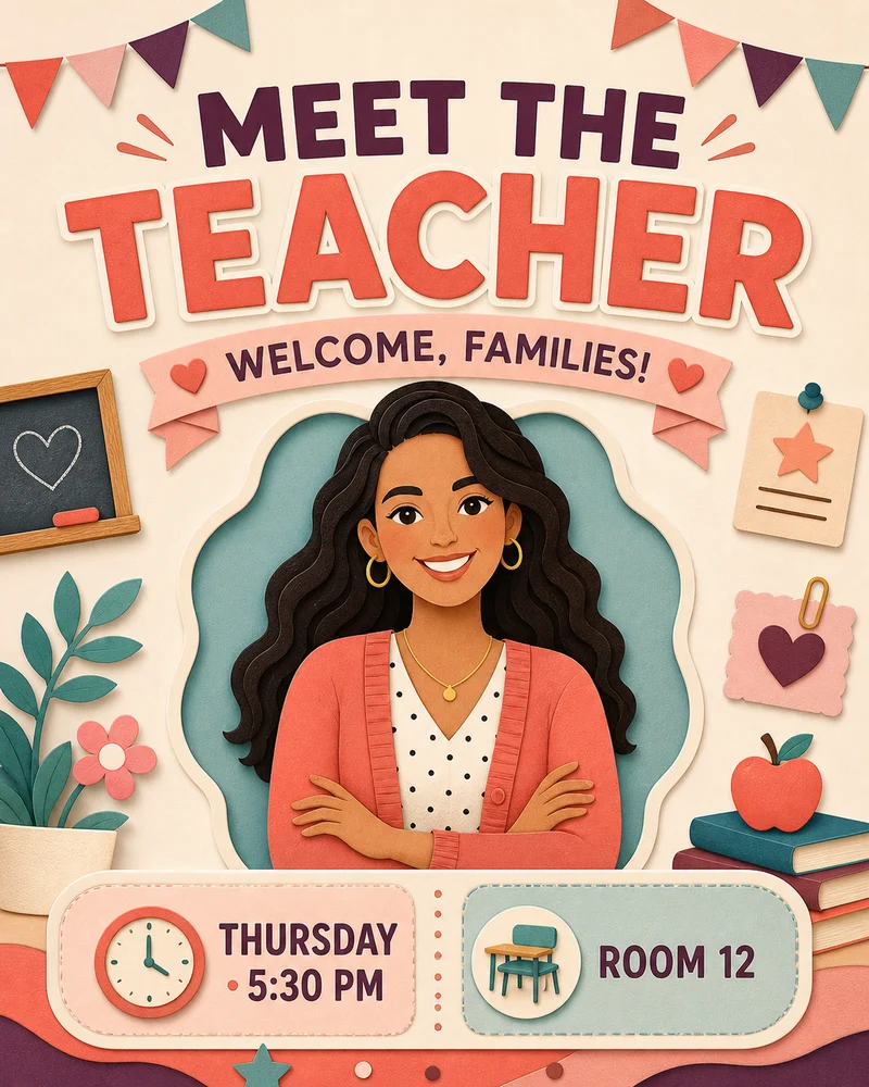 Meet the Teacher Flyer 템플릿
