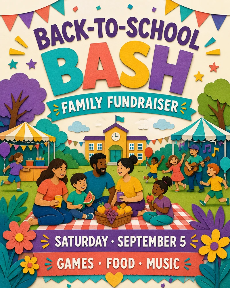 Back-to-School Fundraiser Flyer 템플릿
