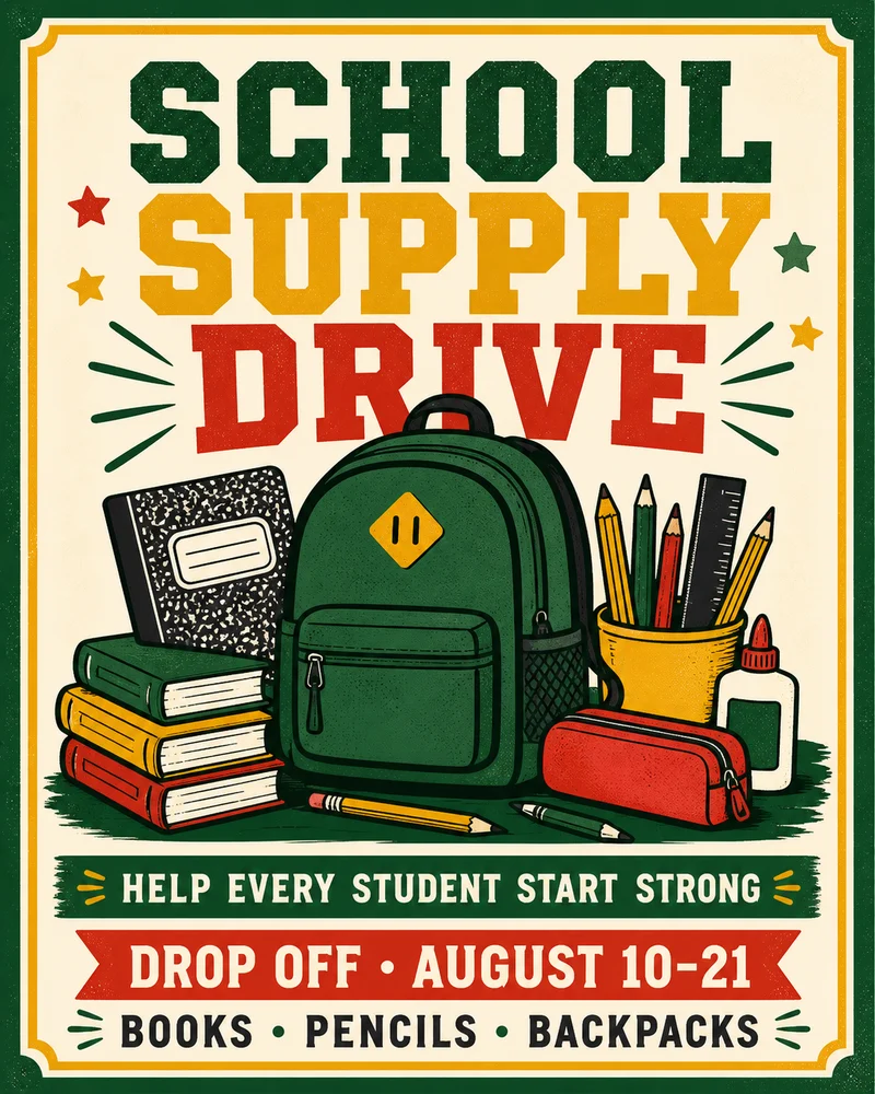 School Supply Drive Flyer 템플릿