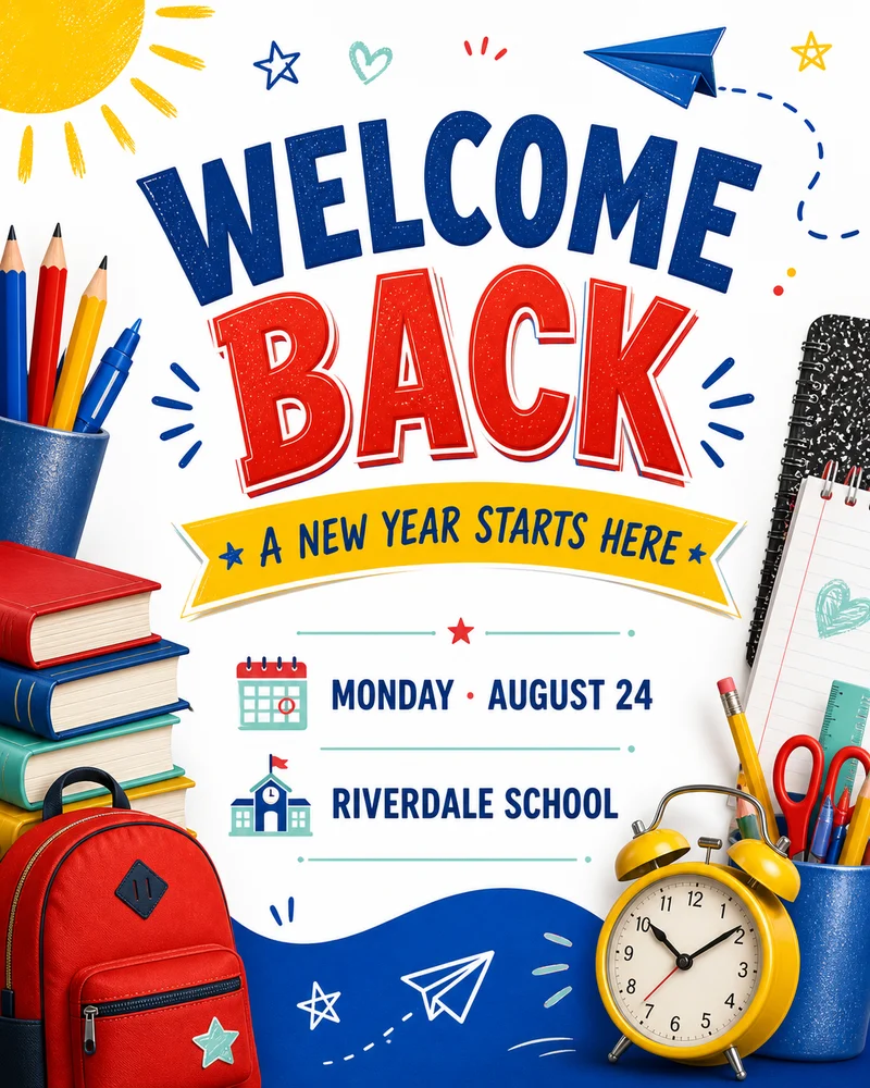 Welcome Back School Flyer 템플릿