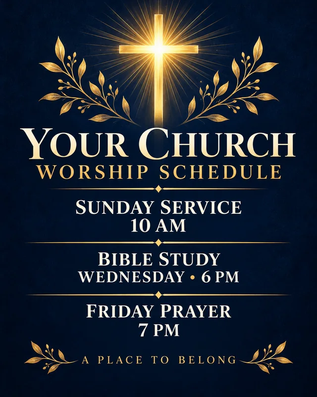 Weekly Worship Schedule 예시